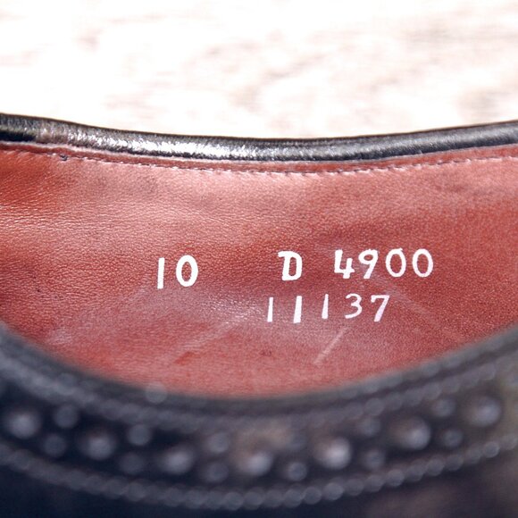 Allen Edmonds BEL AIR Wingtip Blucher 10 D Black * add $15 new Trees - Picture 6 of 13